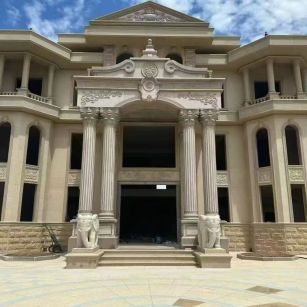 泸州 黄金麻别墅外墙干挂，大柱，大象，蘑菇石，雕花板