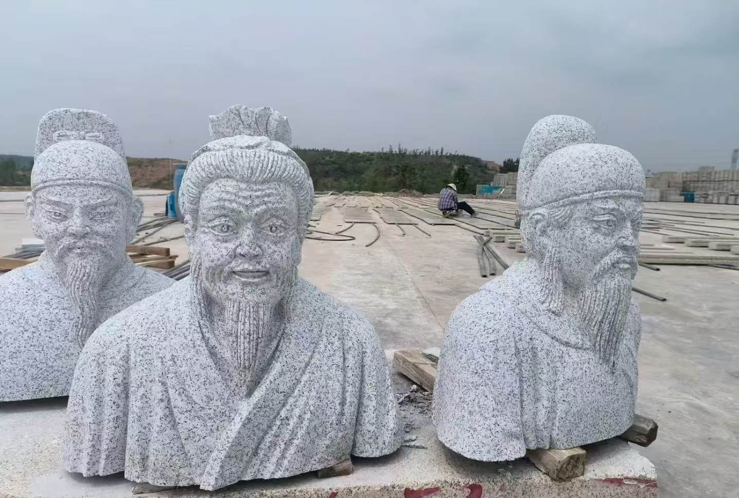 泸州 白麻花岗岩石材人物立体雕刻