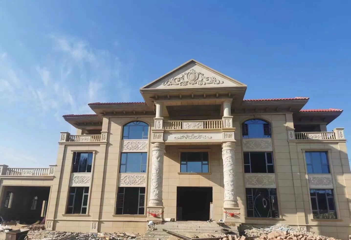 泸州 黄金麻花岗岩别墅外墙干挂